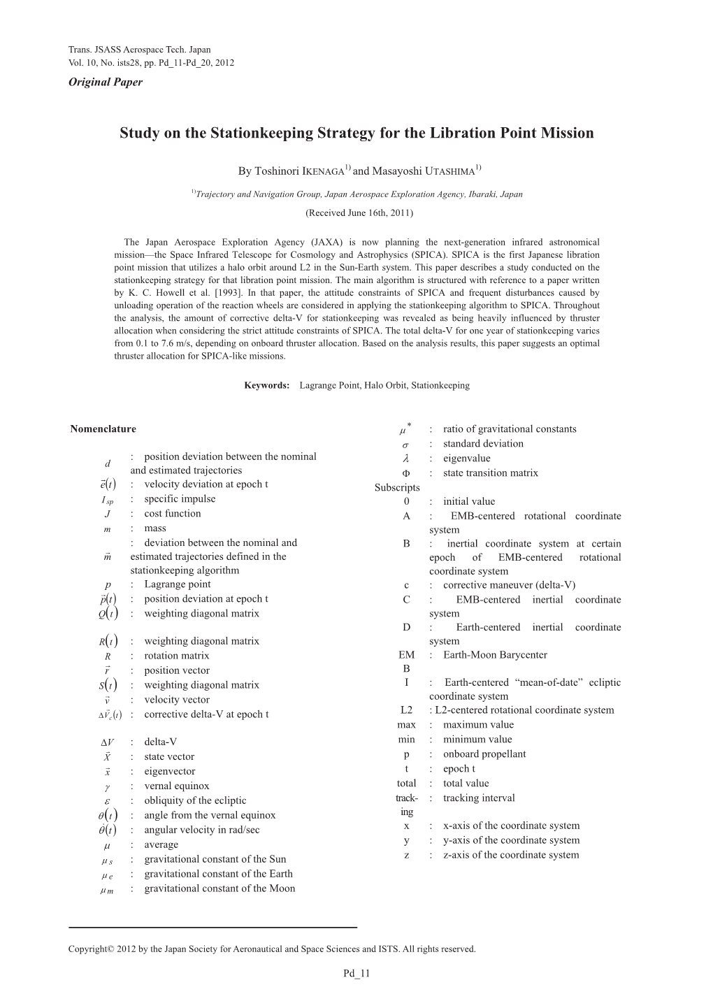 Study on the Stationkeeping Strategy for the Libration Point Mission