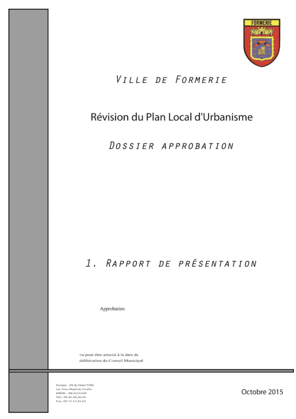 Révision P.L.U. Formerie Rapport De Presentation