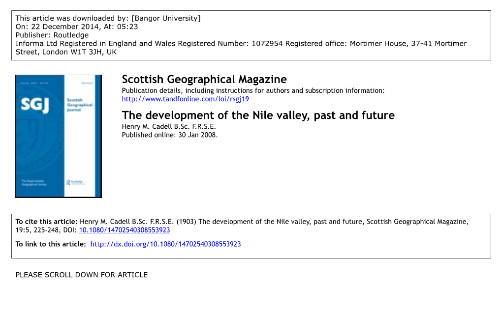 Scottish Geographical Magazine the Development of The