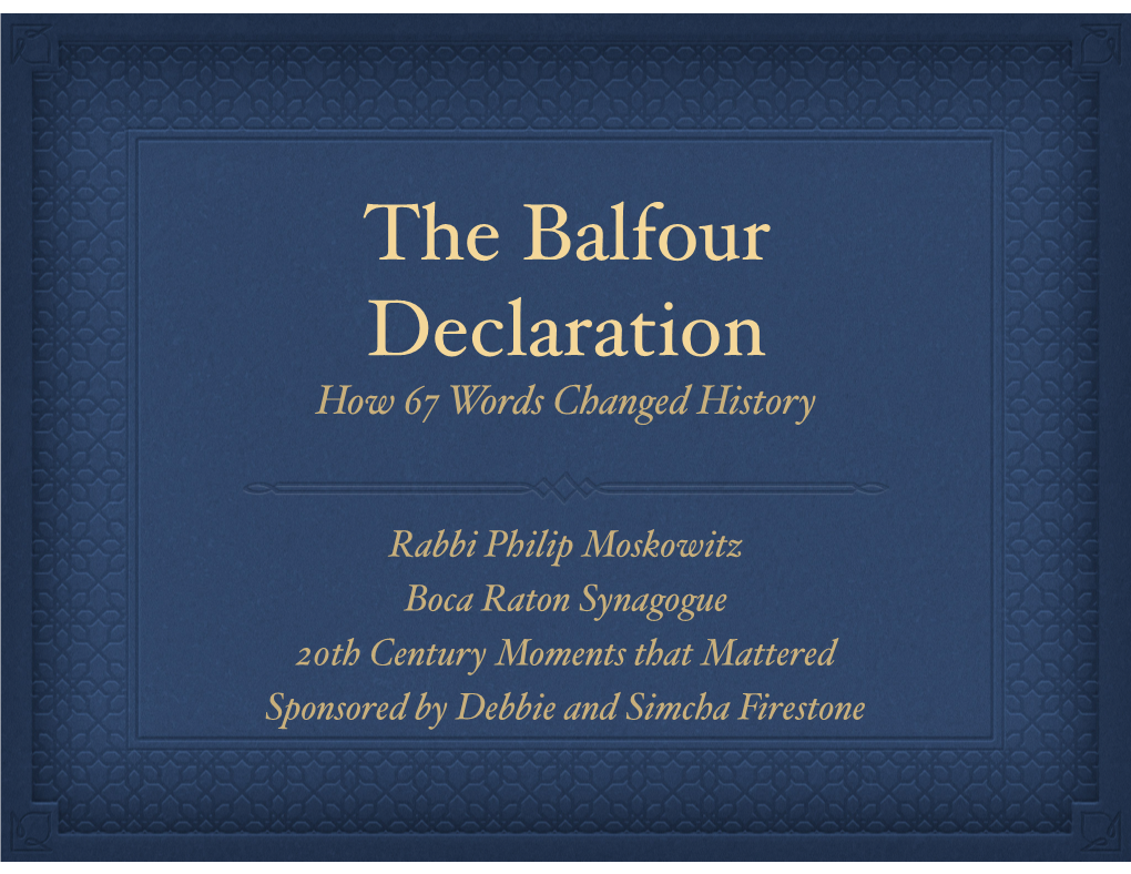 Balfour Decleration