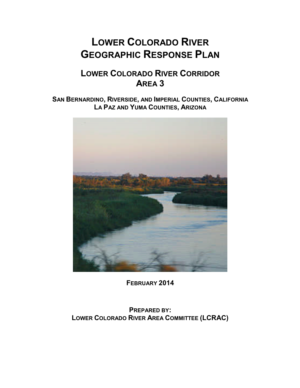 Lower Colorado River Geographic Response Plan