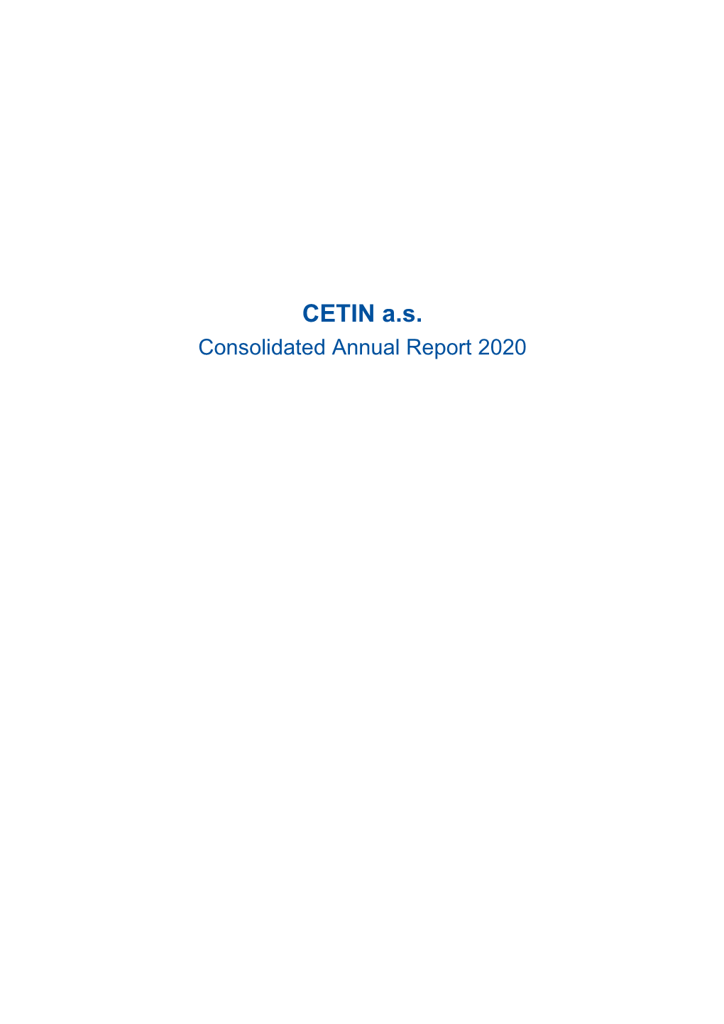 CETIN A.S. Consolidated Annual Report 2020