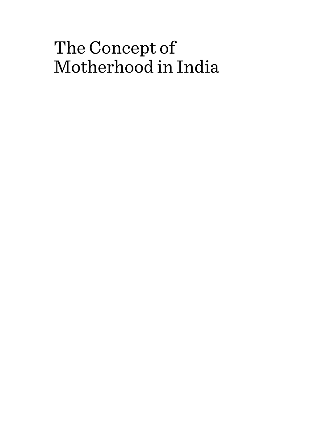 The Concept of Motherhood in India