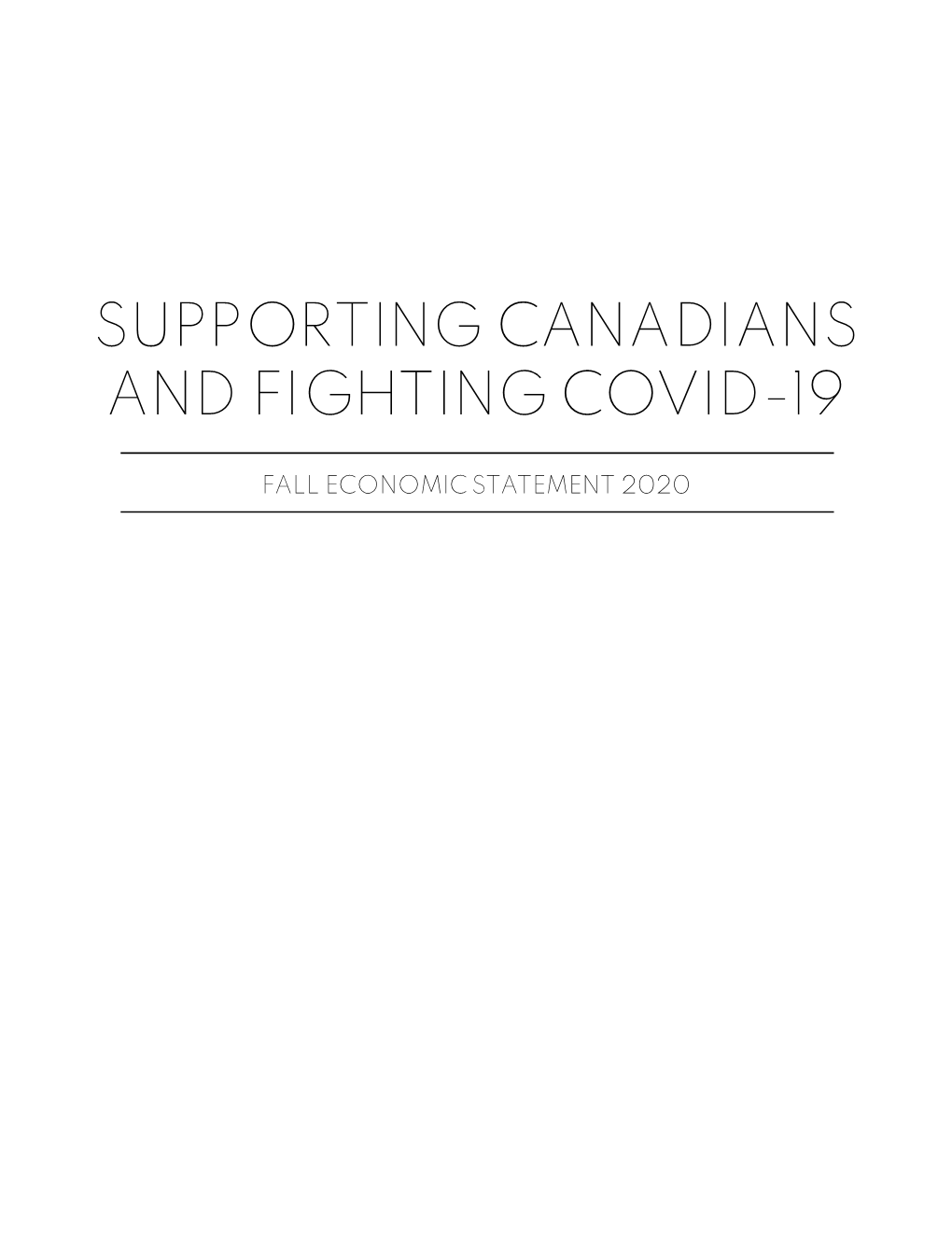 Supporting Canadians and Fighting Covid-19