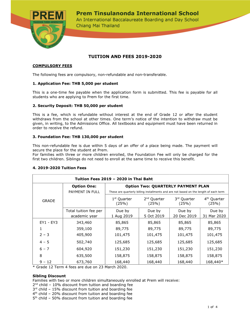 Tuition and Fees 2019-2020