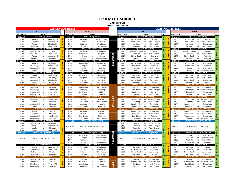 Opdl Match Schedule