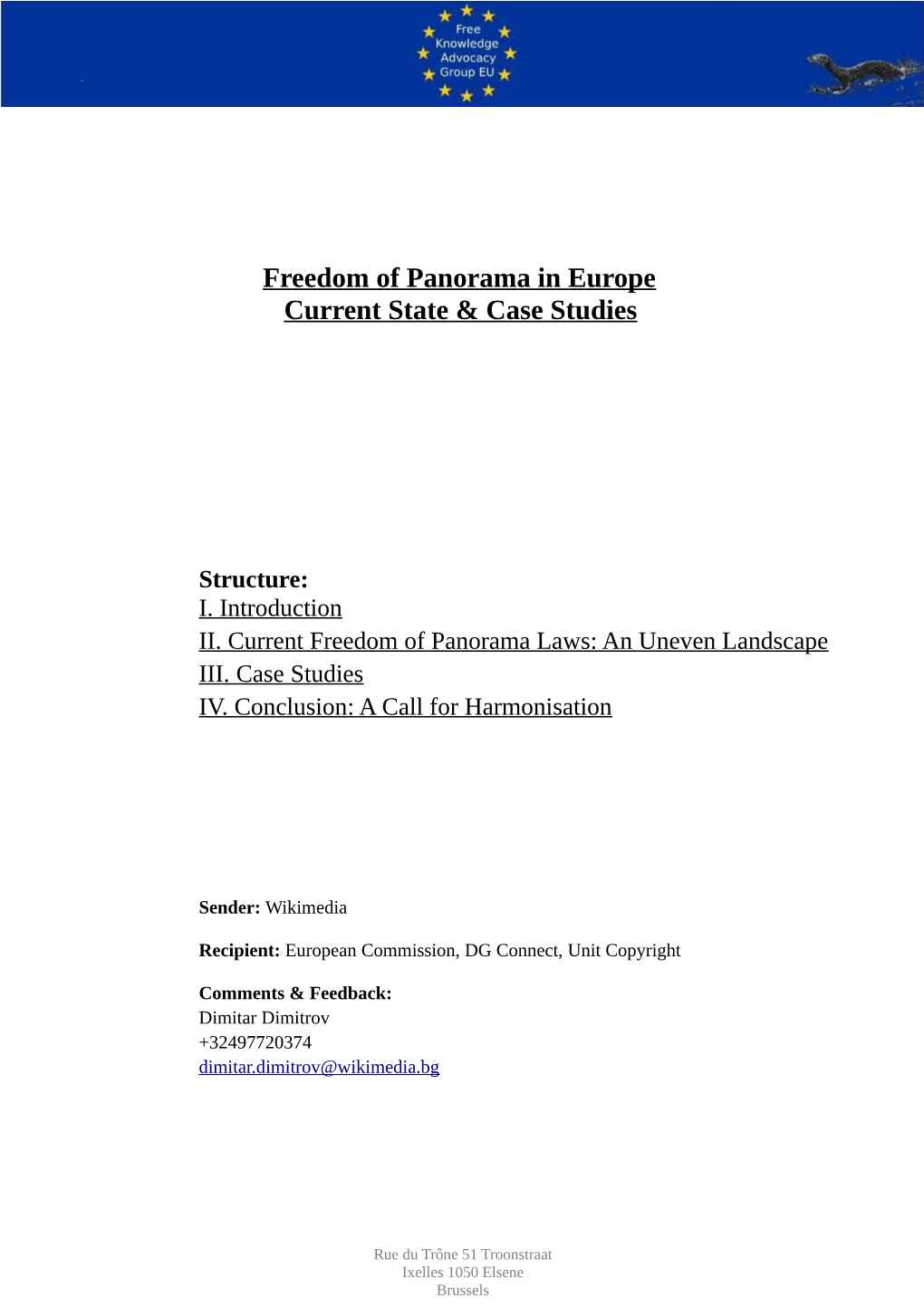 Freedom of Panorama in Europe Current State & Case Studies