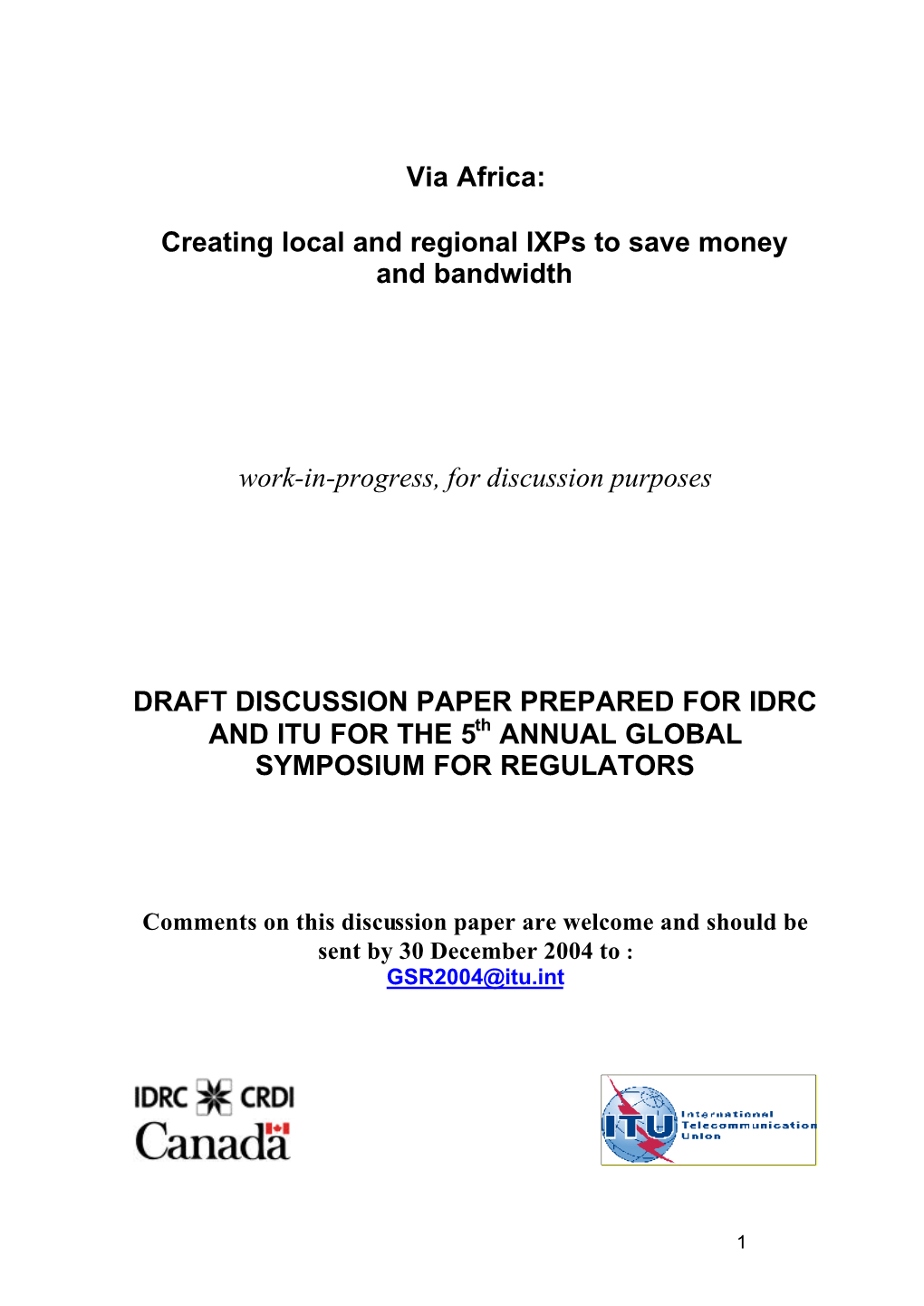 Africa IXP Discussion Paper