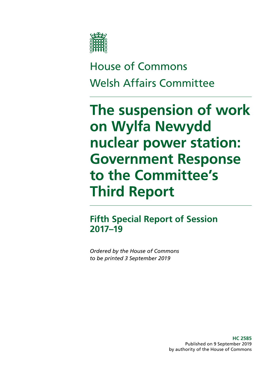 Government Response to the Committee's Third Report