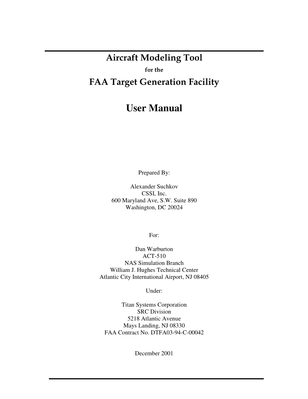 Aircraft Modeling Tool