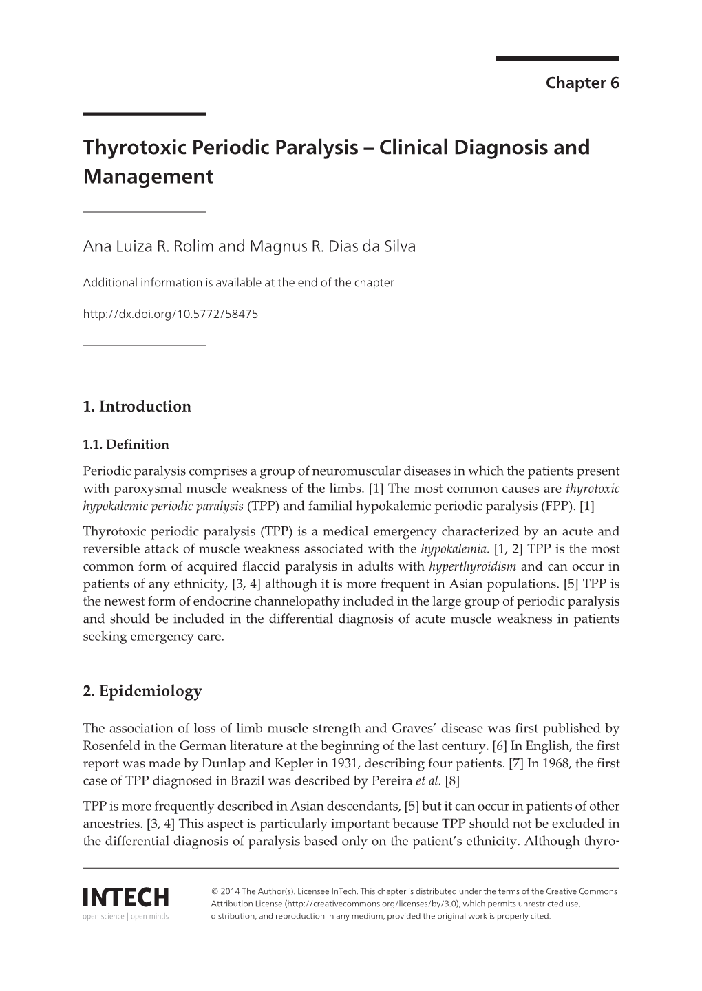 Thyrotoxic Periodic Paralysis – Clinical Diagnosis and Management