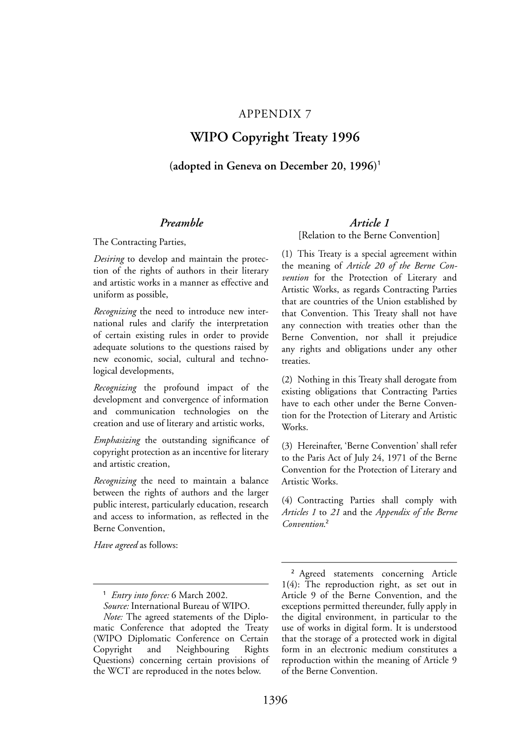 APPENDIX 7 WIPO Copyright Treaty 1996