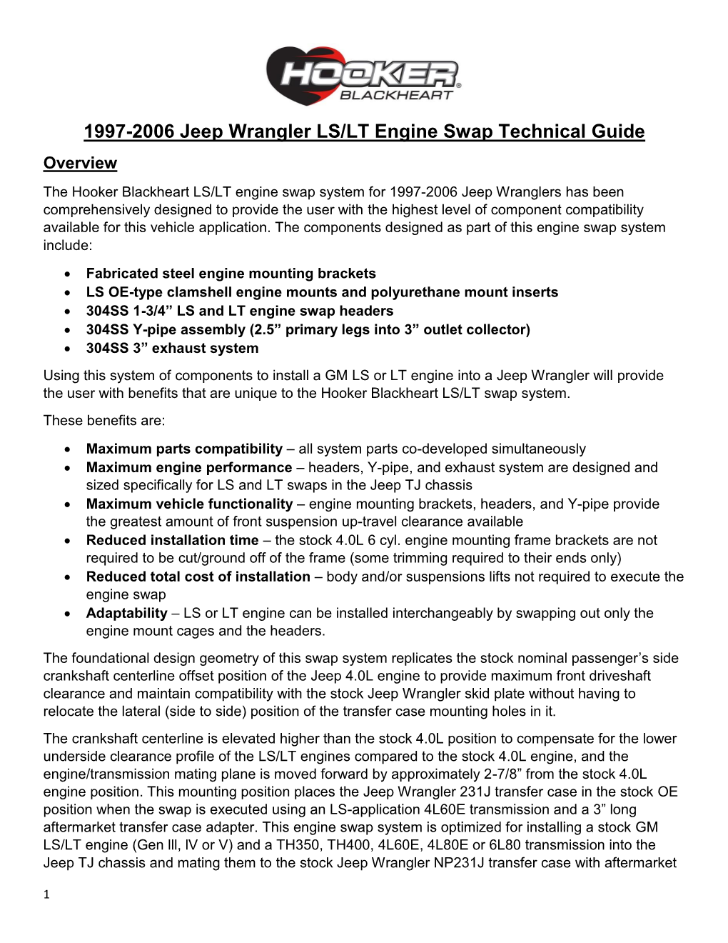 1997-2006 Jeep Wrangler LS/LT Engine Swap Technical Guide