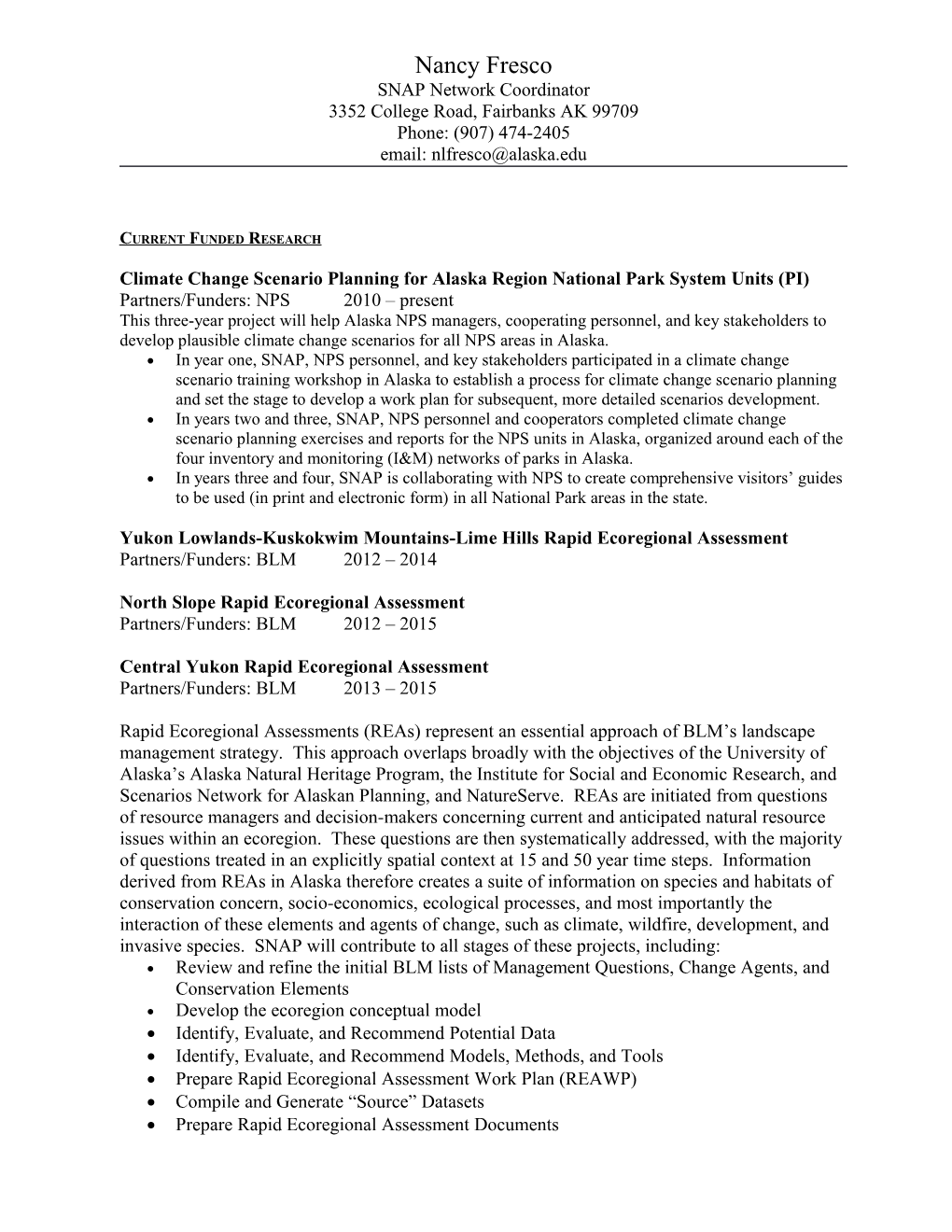 Climate Change Scenario Planning for Alaska Region National Park System Units (PI)