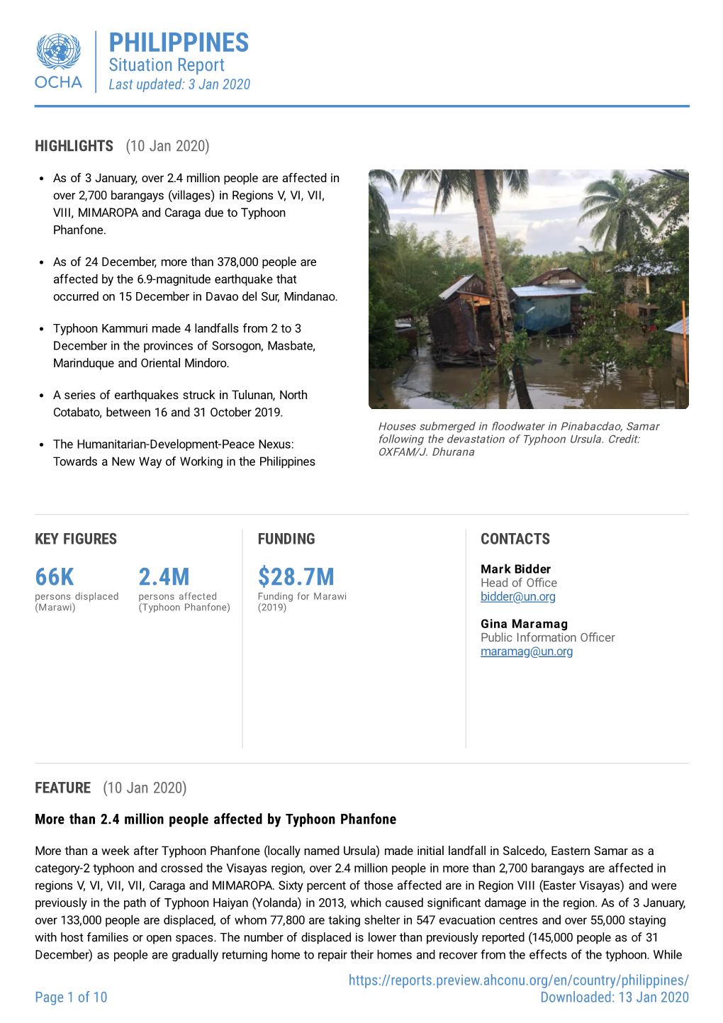 PHILIPPINES Situation Report Last Updated: 3 Jan 2020