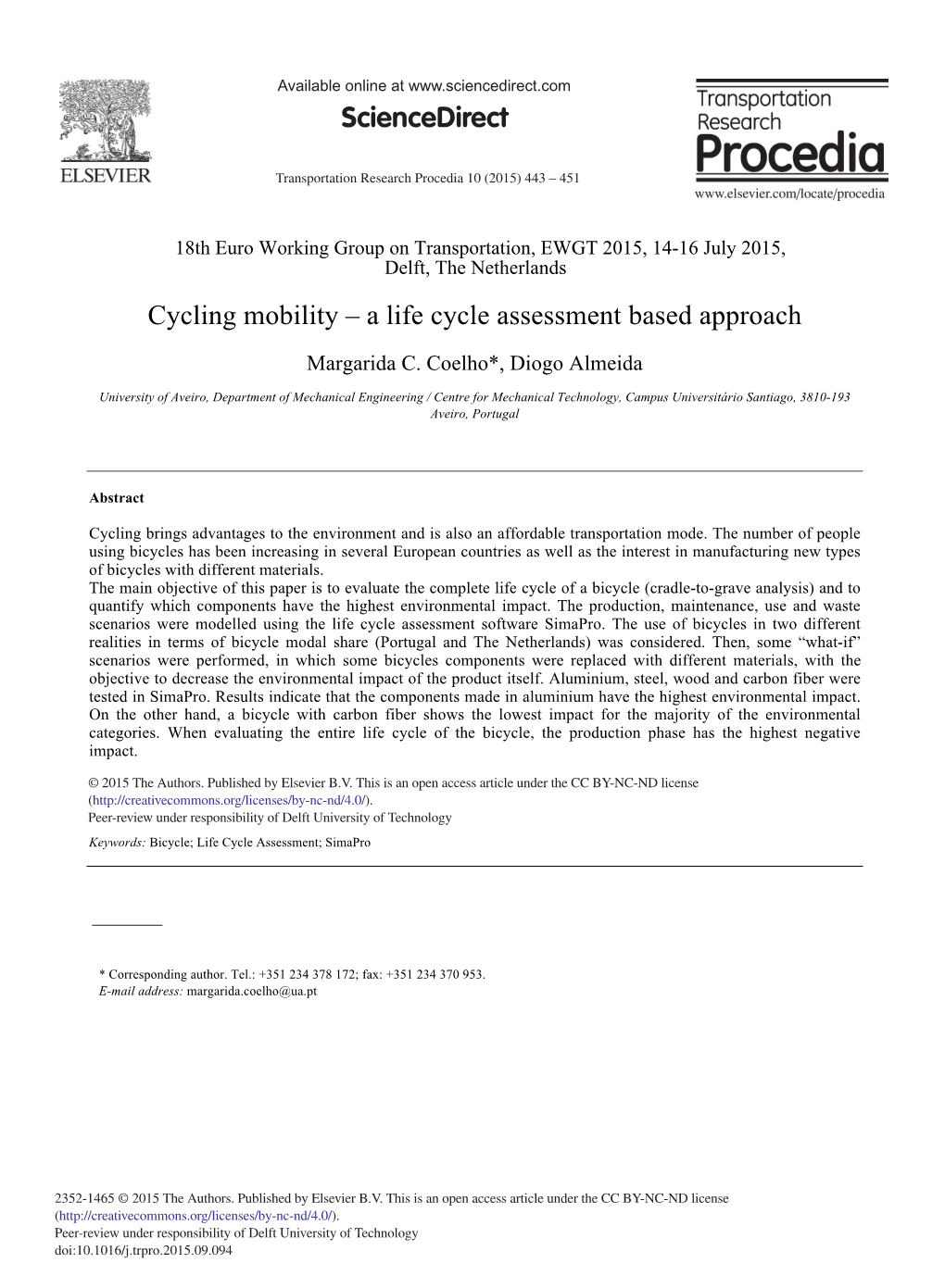 A Life Cycle Assessment Based Approach