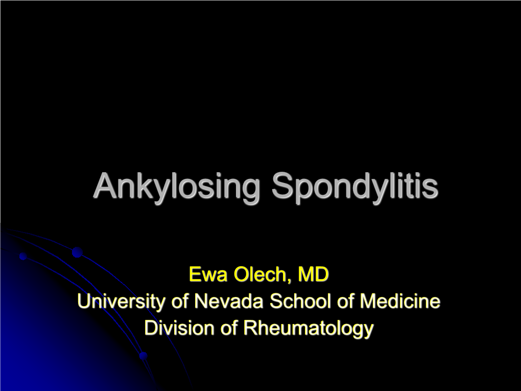 Reactive and Undifferentiated Spondyloarthropathies…