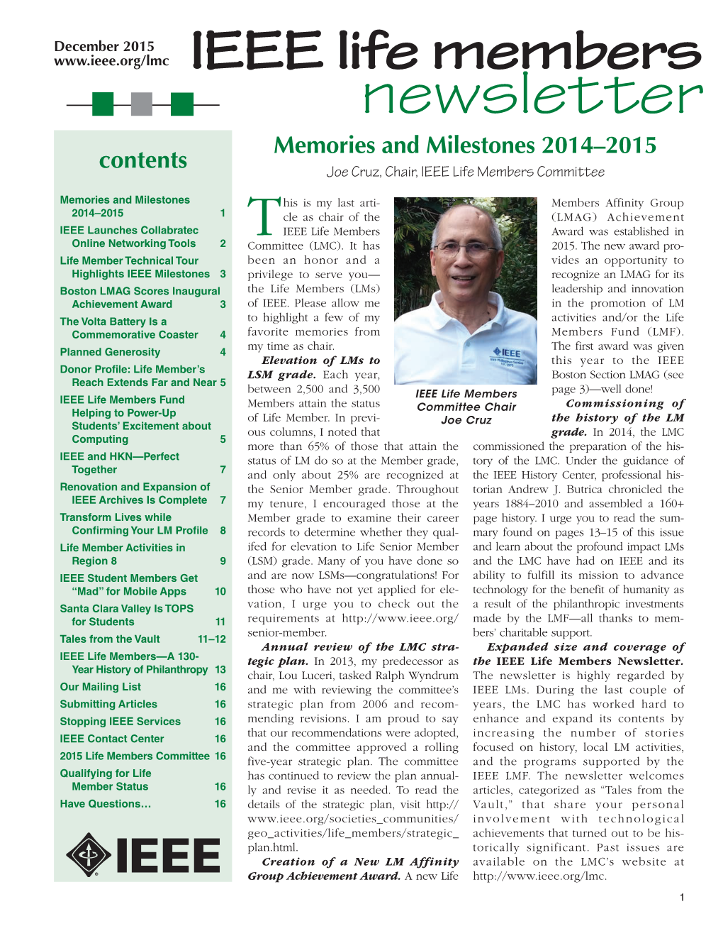 Contents Memories and Milestones 2014–2015