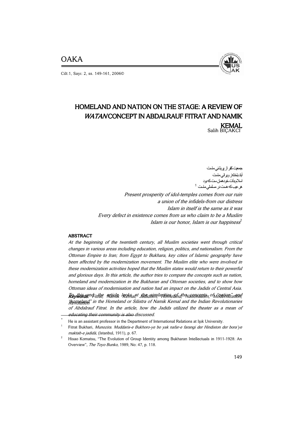 A Review of a Review of Watanconcept in Abdalrauf Fitrat