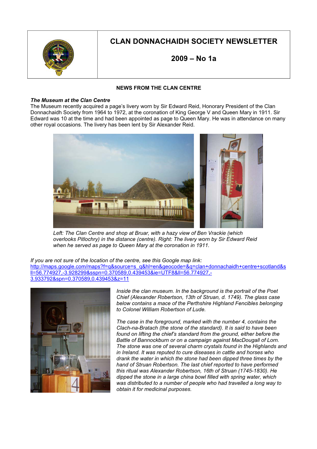 Clan Donnachaidh Society Newsletter 2009