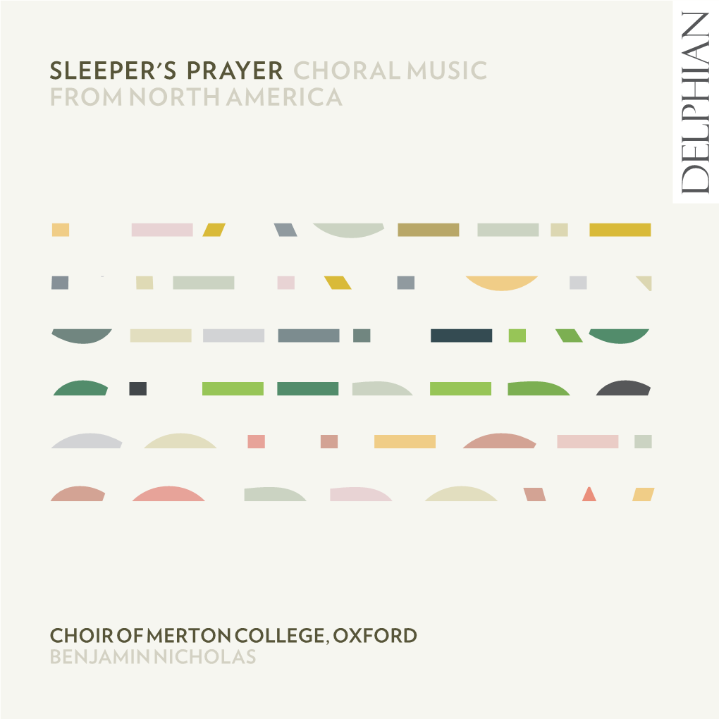 Sleeper's Prayer Choral Music from North America