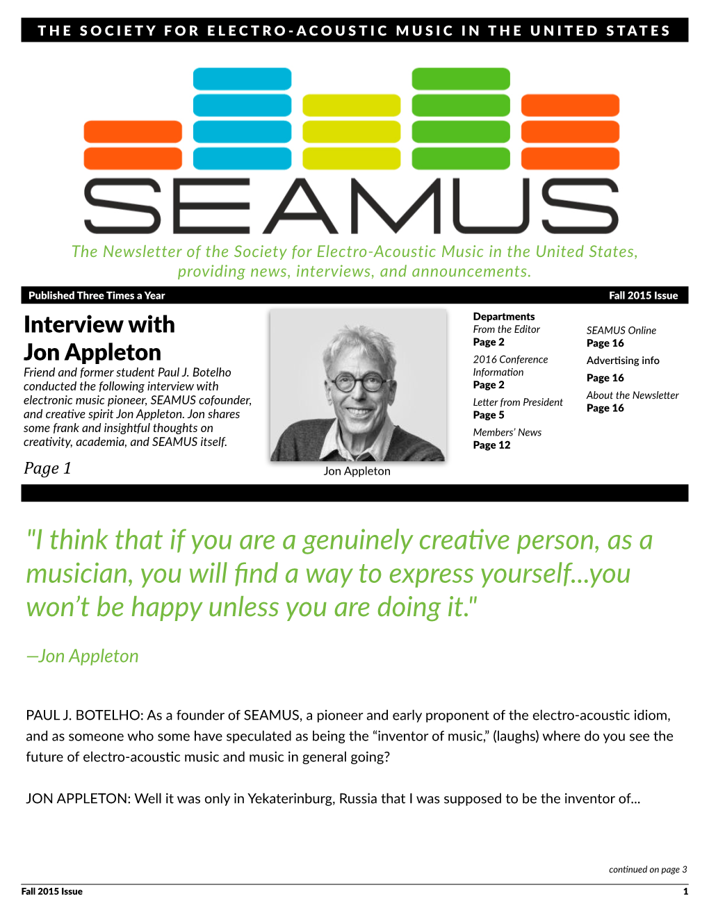 2015 Fall SEAMUS Newsletter DRAFT Copy