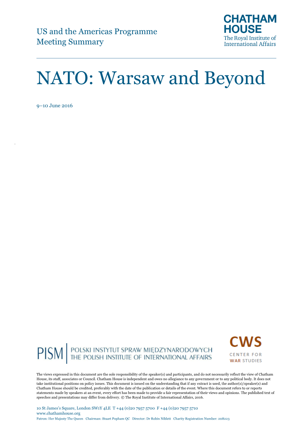 NATO: Warsaw and Beyond