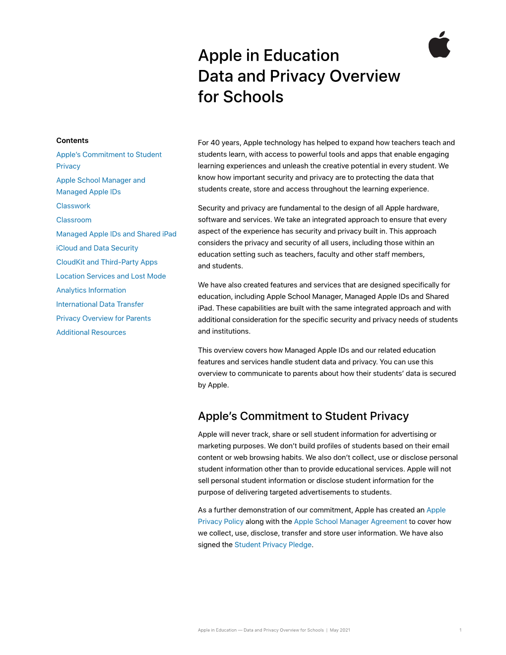 Apple in Education Data and Privacy Overview for Schools