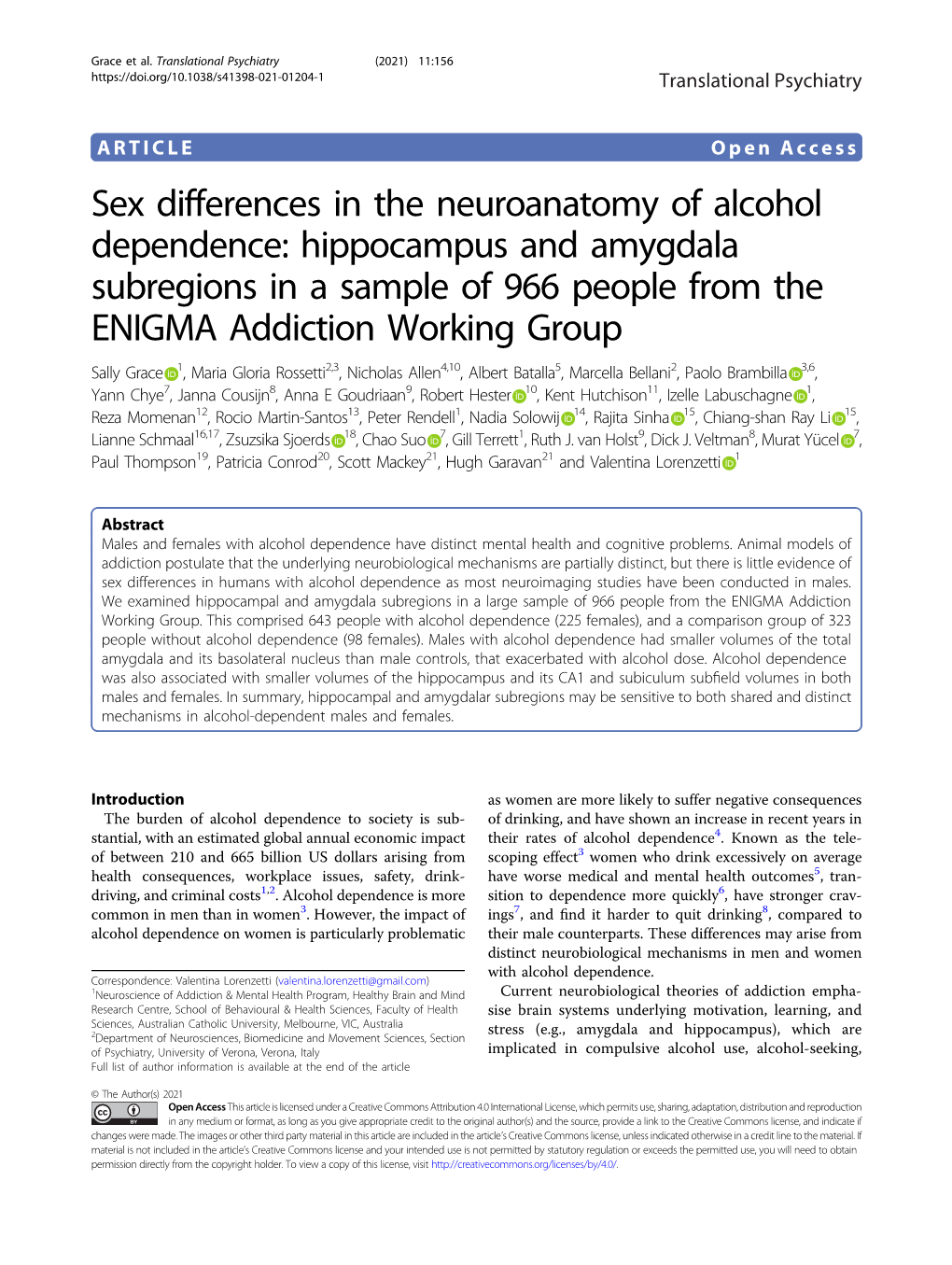 Sex Differences in the Neuroanatomy of Alcohol Dependence
