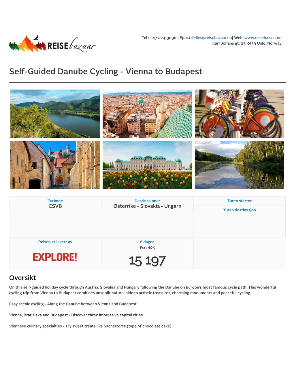 Self-Guided Danube Cycling - Vienna to Budapest