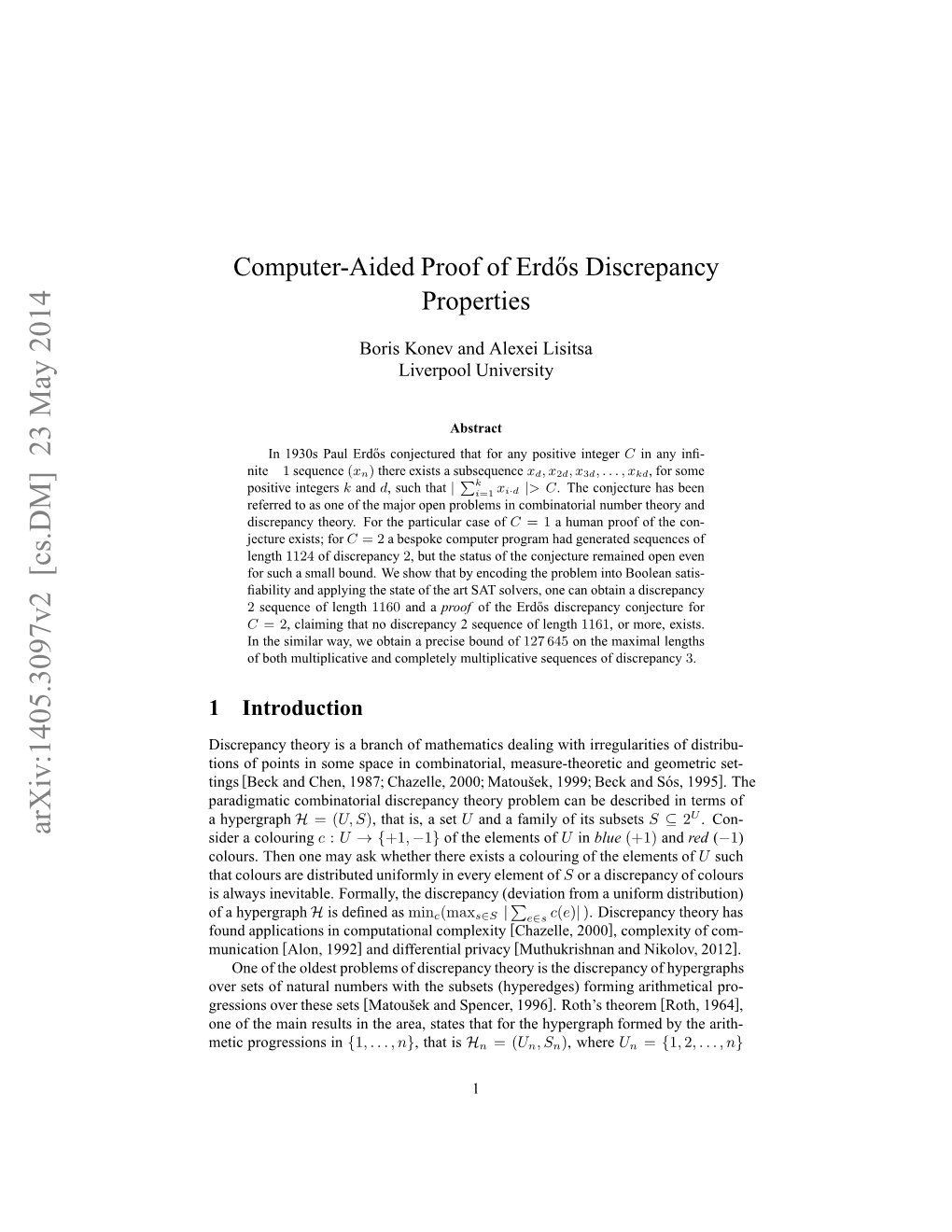 Computer-Aided Proof of Erd˝Os Discrepancy Properties