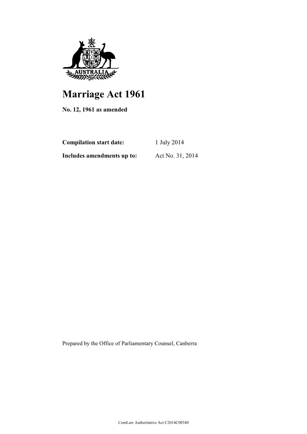 Marriage Act 1961