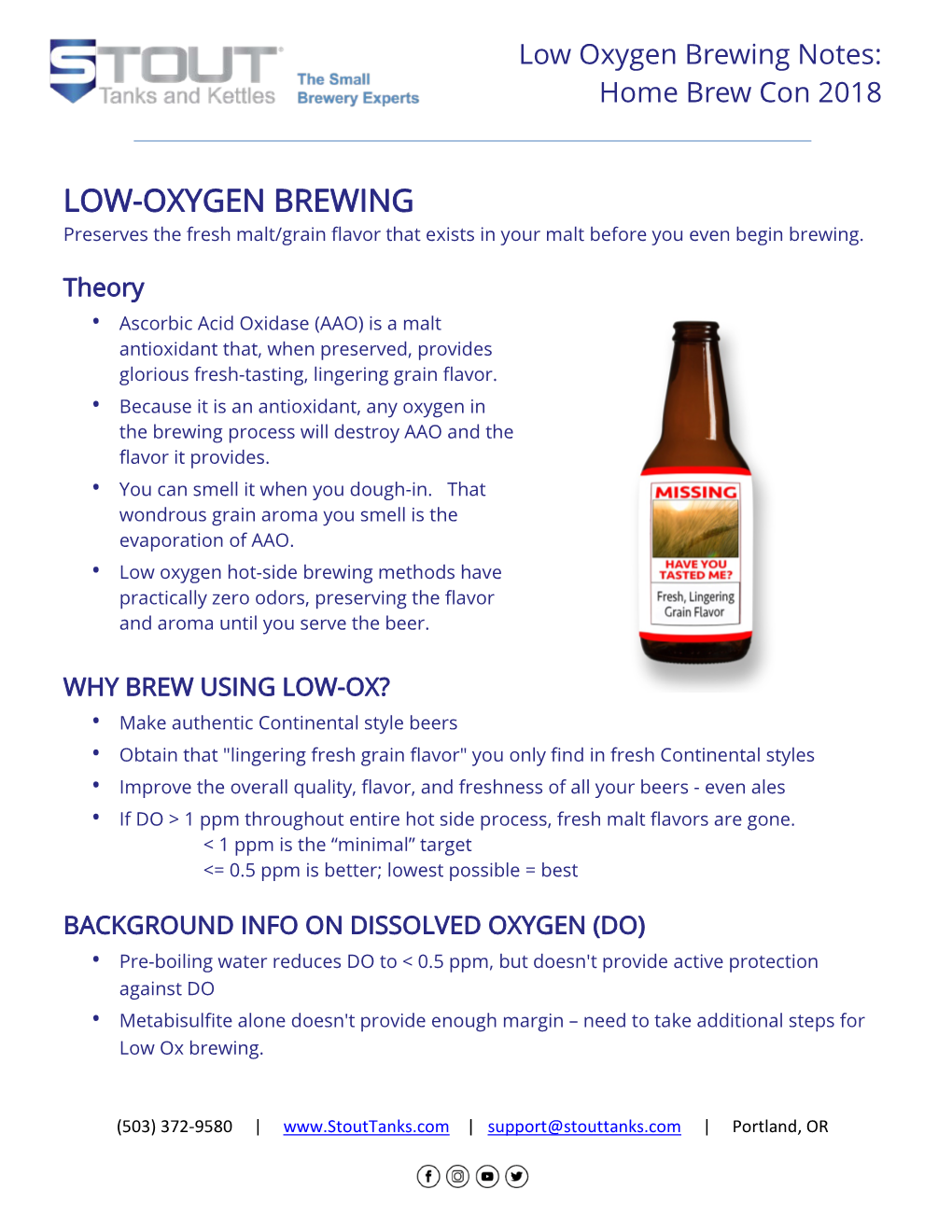 LOW-OXYGEN BREWING Preserves the Fresh Malt/Grain Flavor That Exists in Your Malt Before You Even Begin Brewing