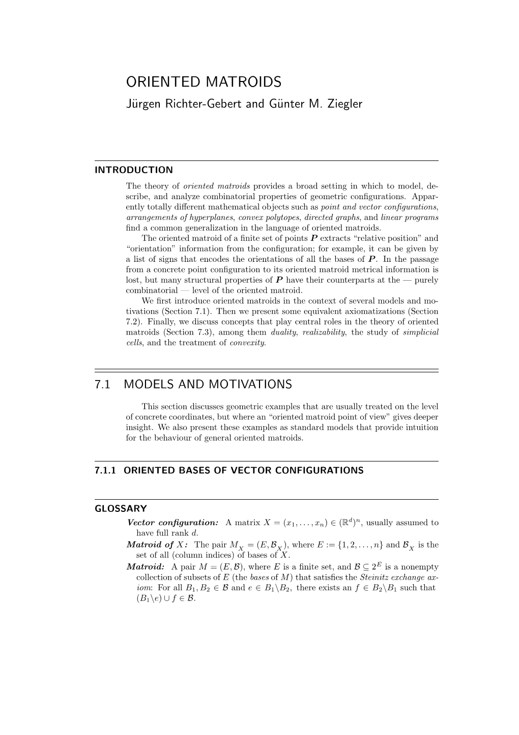 Oriented Matroids, by Jürgen Richter-Gebert and Günter M. Ziegler