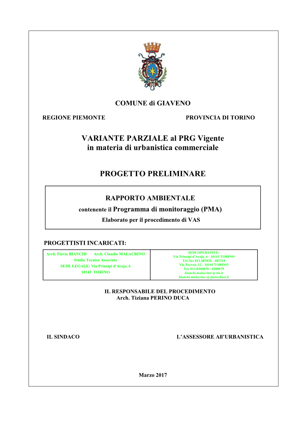 L15 06 B103 Rapporto Ambientale Mar 2017.Doc 1