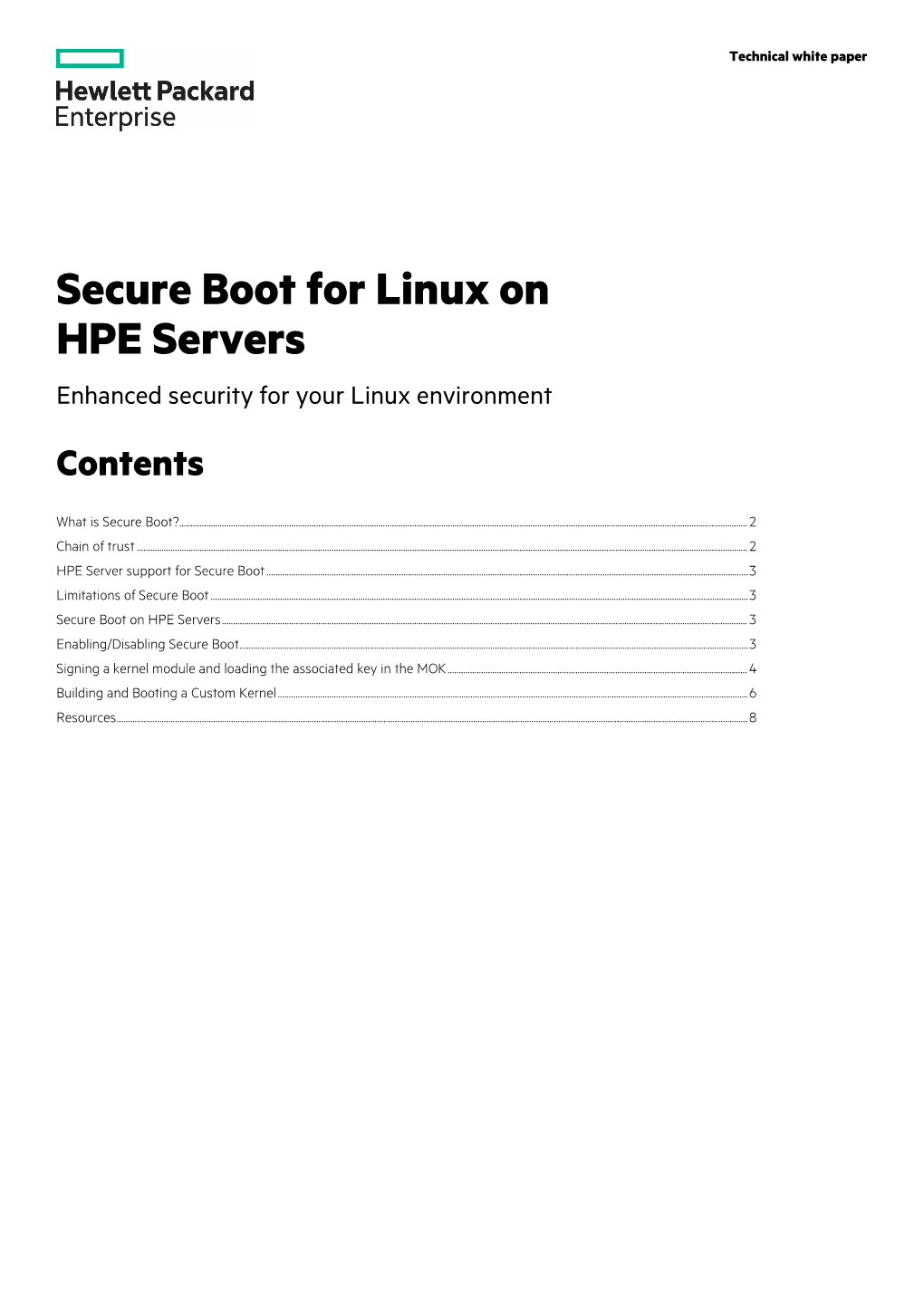 Secure Boot for Linux on HPE Servers Technical White Paper