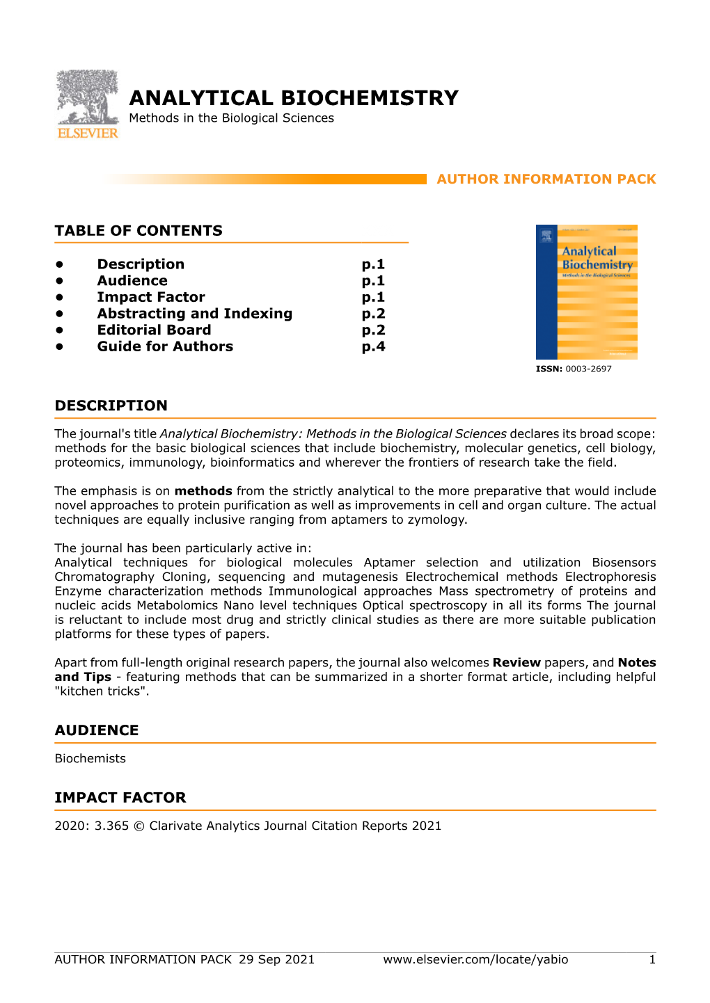 ANALYTICAL BIOCHEMISTRY Methods in the Biological Sciences