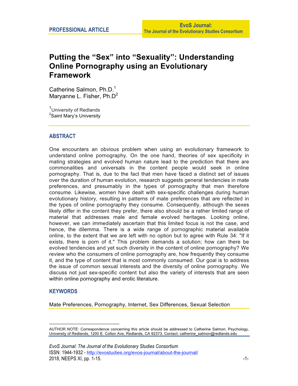 Understanding Online Pornography Using an Evolutionary Framework