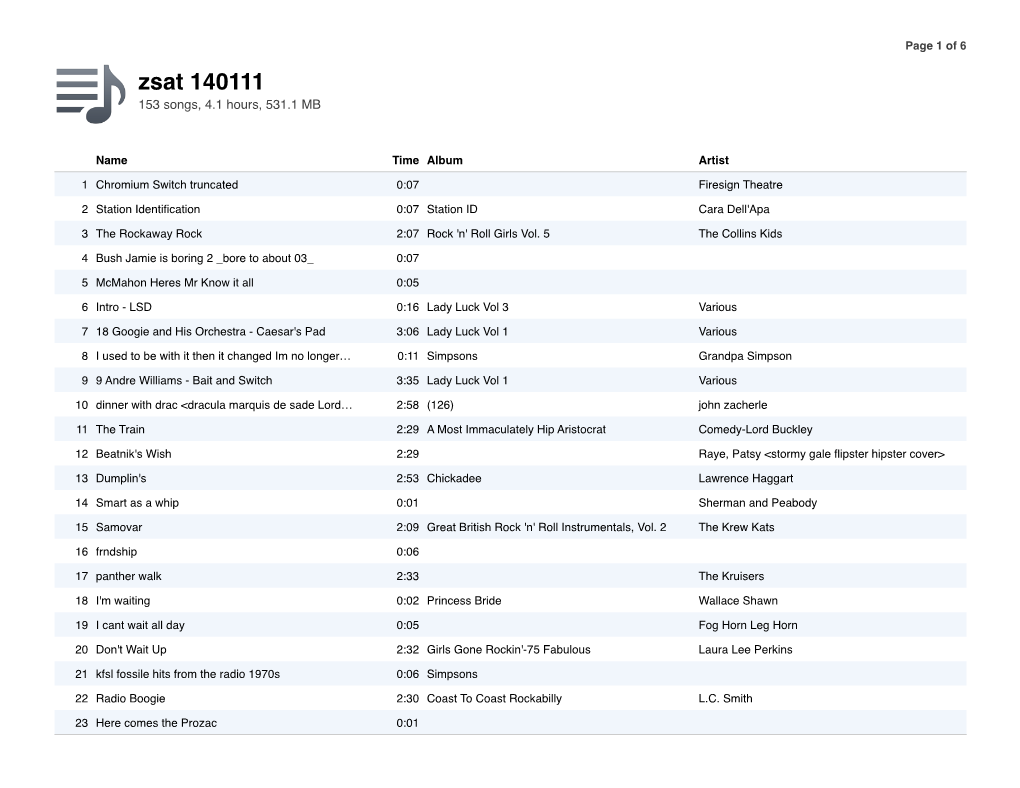 Zsat 140111 153 Songs, 4.1 Hours, 531.1 MB