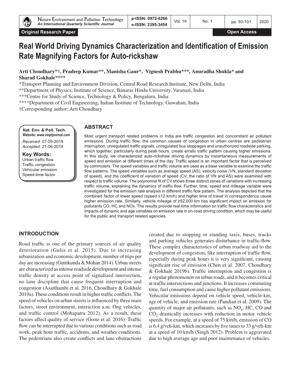 Real World Driving Dynamics Characterization and Identification of Emission Rate Magnifying Factors for Auto-Rickshaw