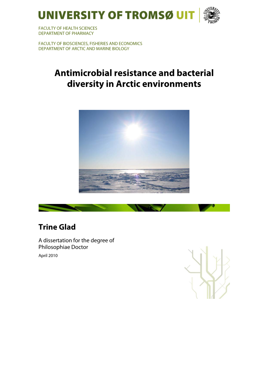 Antimicrobial Resistance and Bacterial Diversity in Arctic Environments