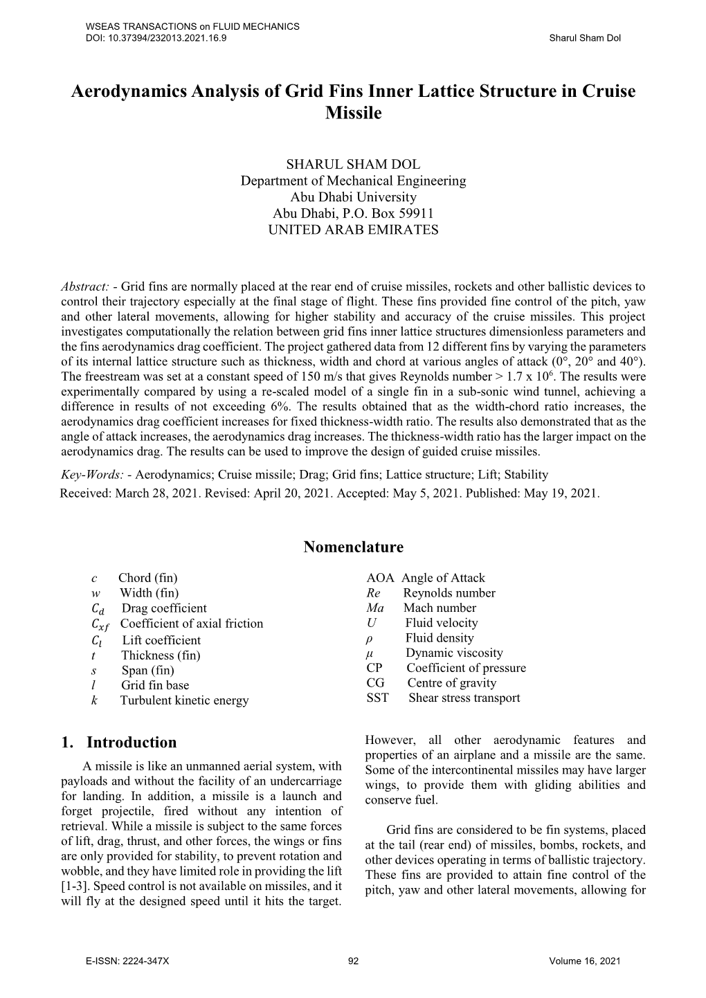 Aerodynamics Analysis of Grid Fins Inner Lattice Structure in Cruise Missile