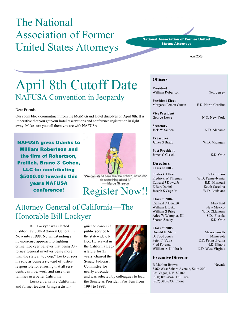 April 8Th Cutoff Date President William Robertson New Jersey