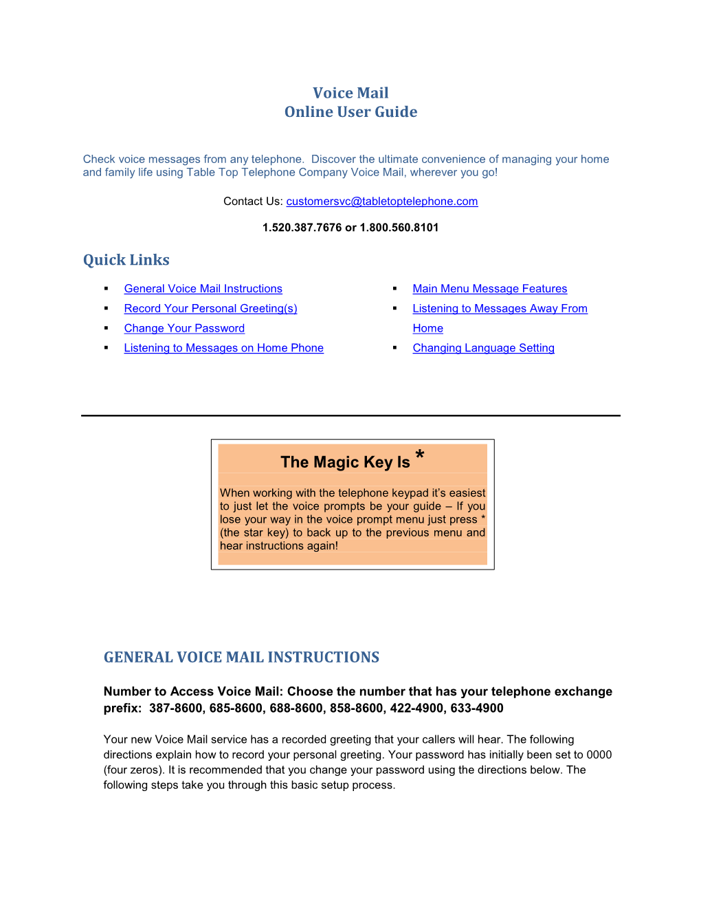 Voice Mail User Guide