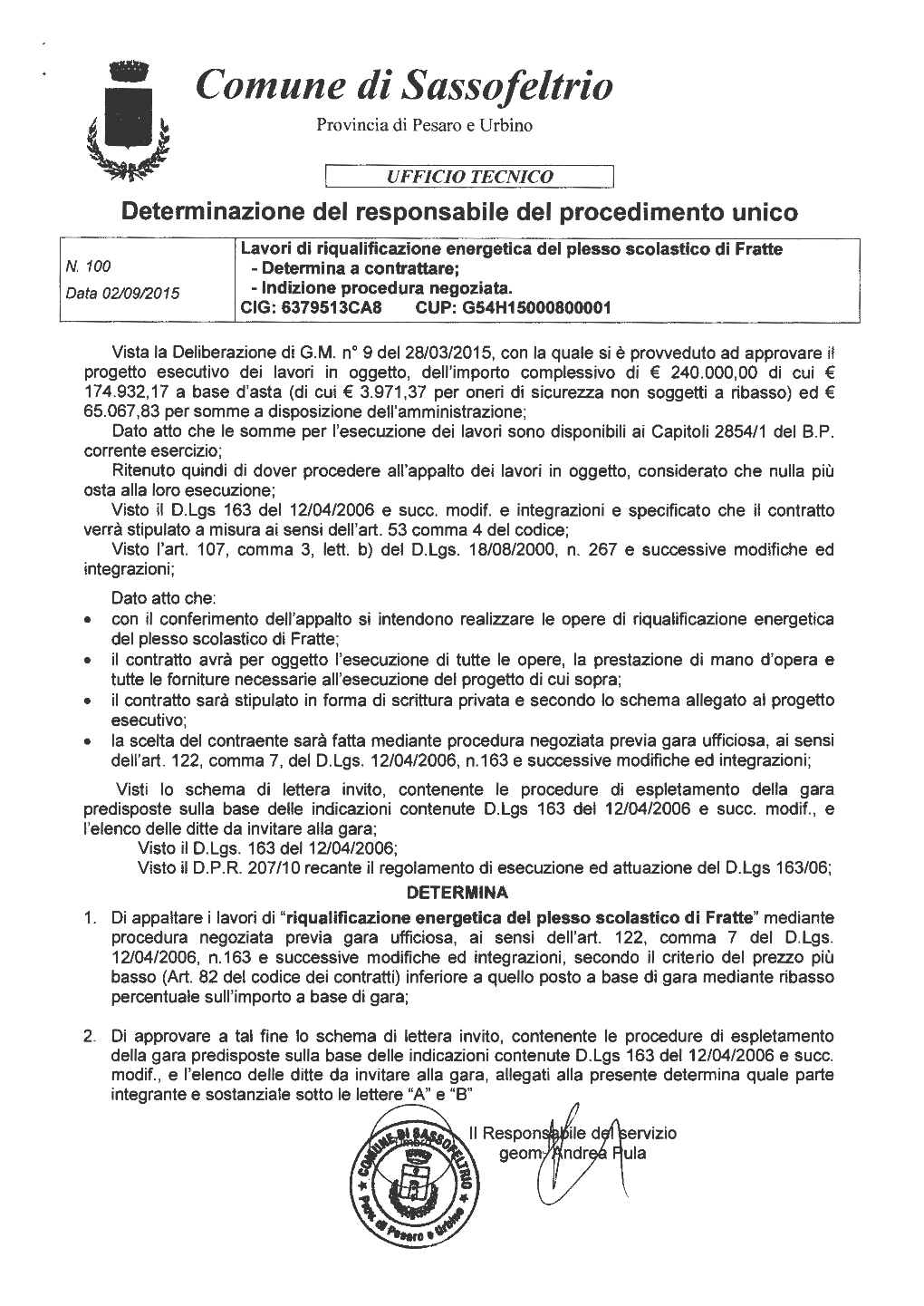 Comune Di Sassofeltrio Provincia Di Pesaro E Urbino