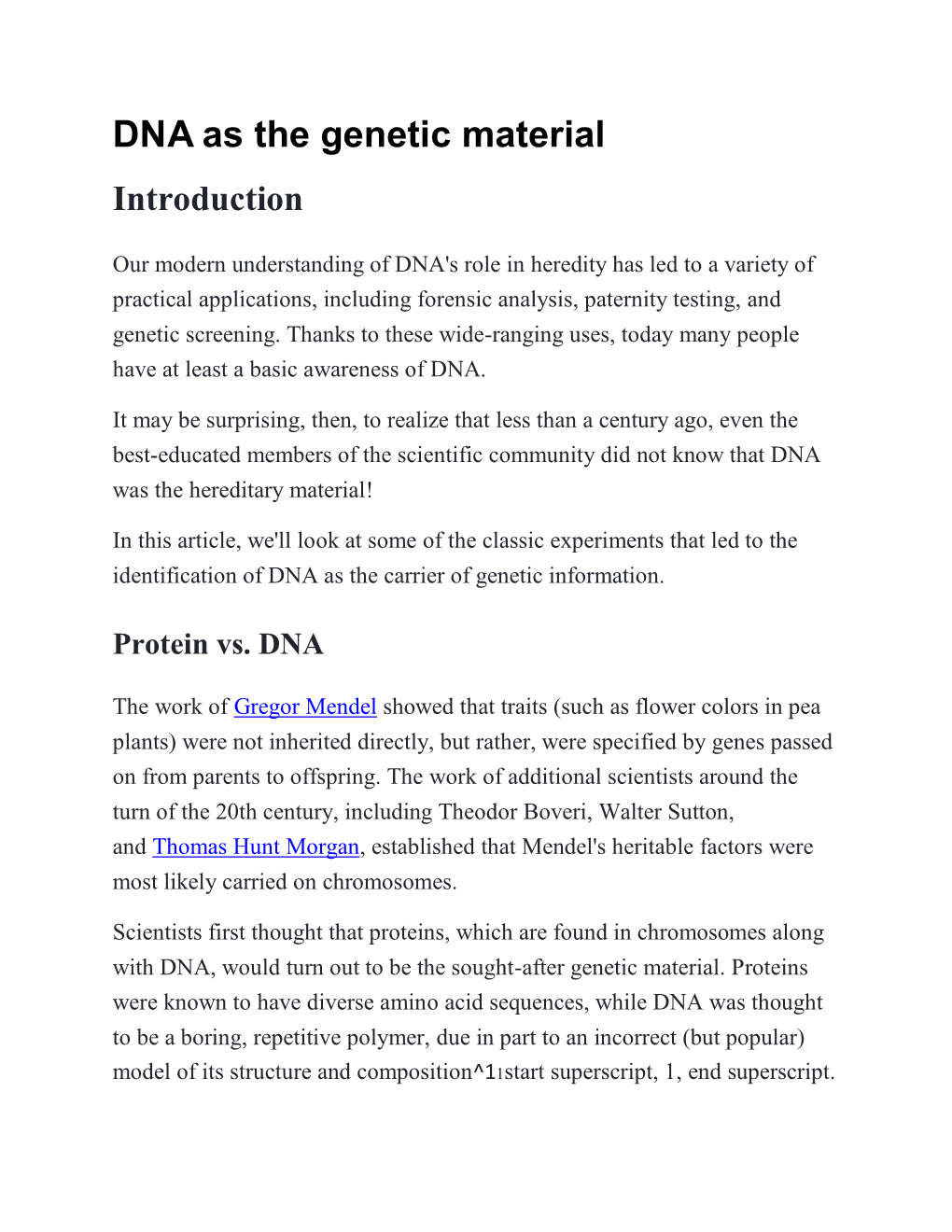 DNA As the Genetic Material Introduction