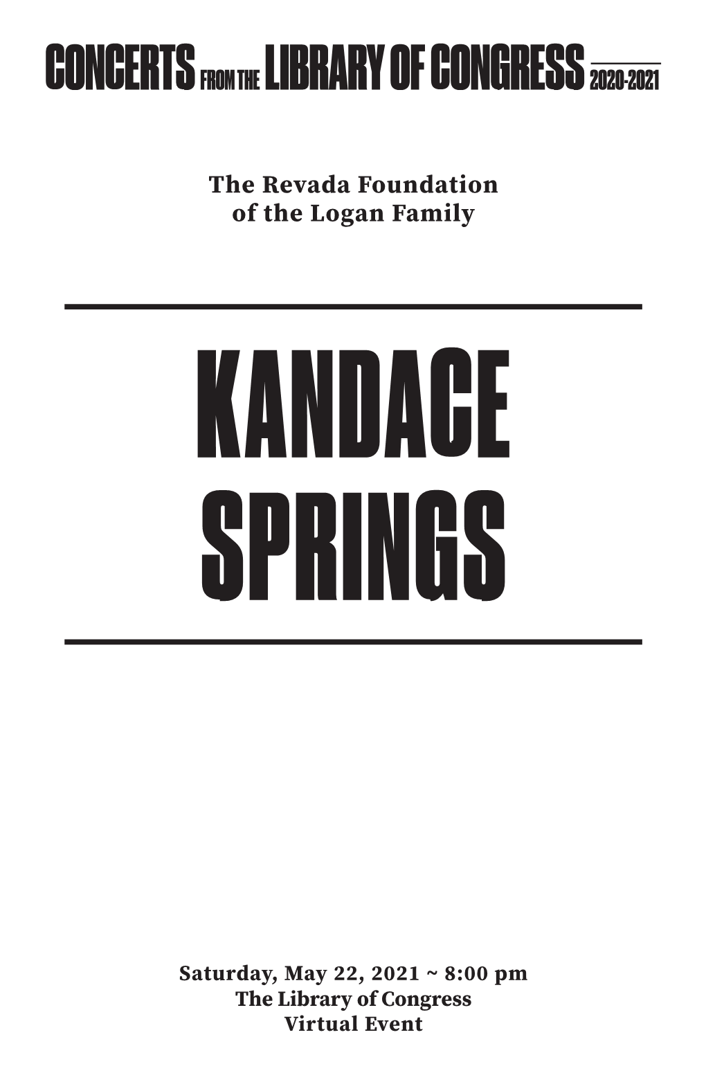 Kandace Springs Program, May 2021