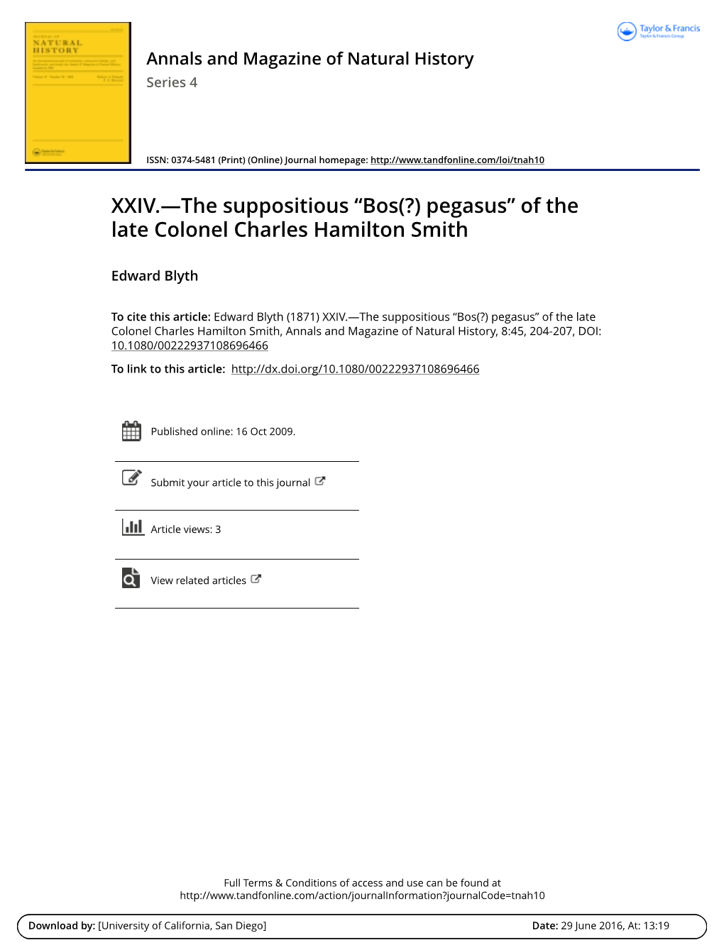 Of the Late Colonel Charles Hamilton Smith