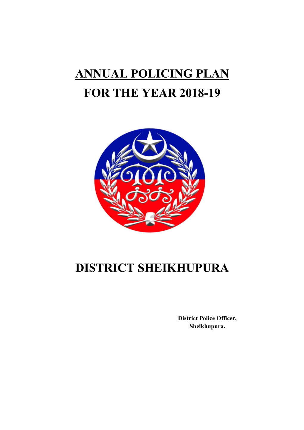 Annual Policing Plan for the Year 2018-19 District