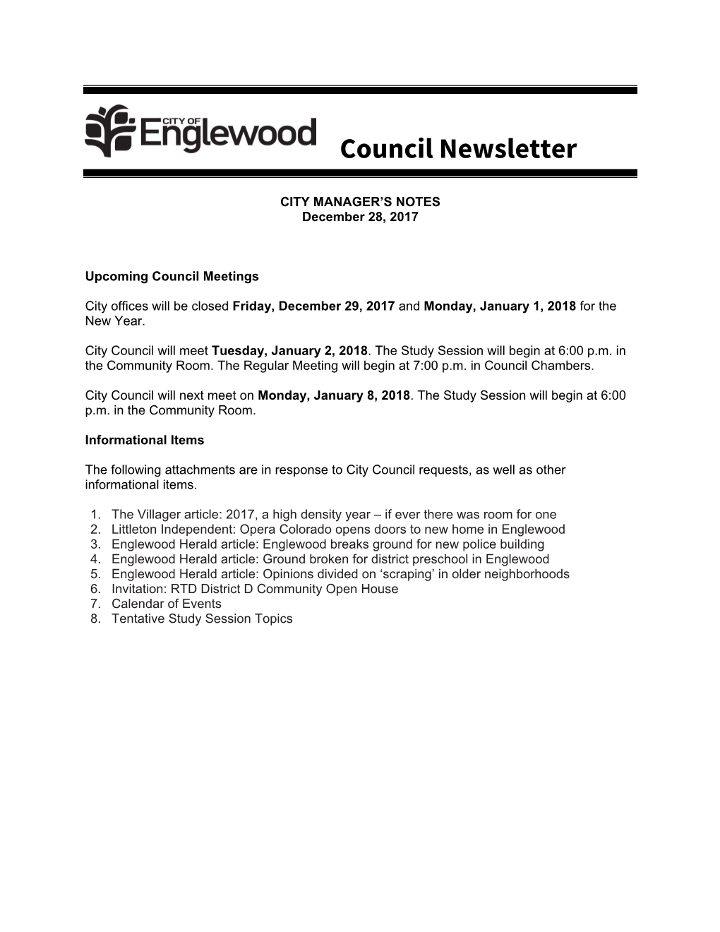 Council Newsletter